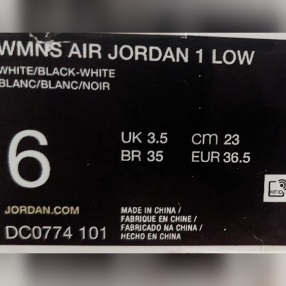 Nike Jordans 1 Low Dunk Black and White Women's Fits Like An Actual Size 6.5 - Picture 10 of 10